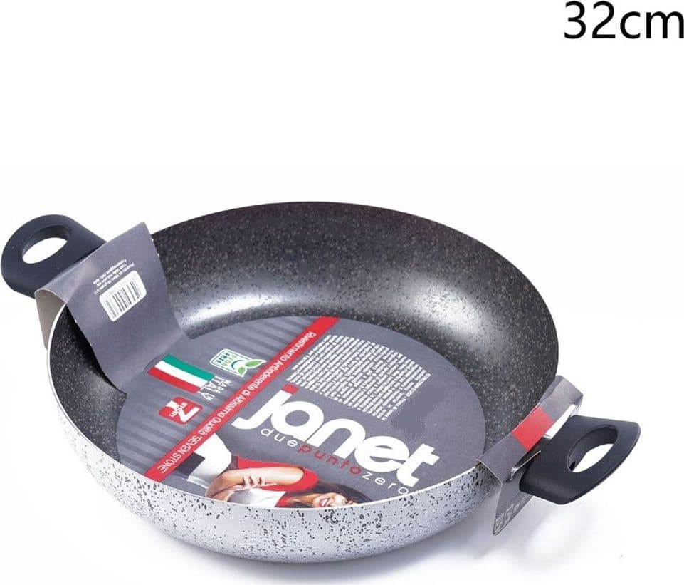 PADELLA ALTA TEGAME RIVESTIMENTO ANTIADERENTE 7 STRATI CON 2 MANICI Ø 16-20-24-28-32 CM - 7