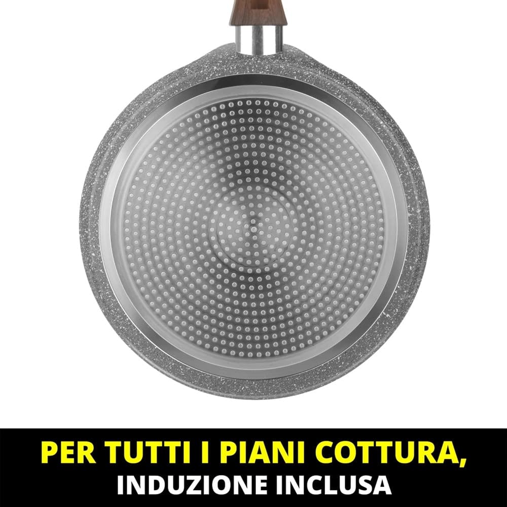 PADELLA PIASTRA CREPIERA ANTIADERENTE Ø32CM UOVO FRITTO PER INDUZIONE MANICO LEGNO 043204M in Padelle per crepes Trade Shop italia - Napoli, commercioVirtuoso.it