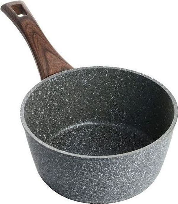 CASSERUOLA CON MANICO LEGNO PENTOLA ANTIADERENTE ANTIGRAFFIO PER INDUZIONE DA Ø16 A 20CM