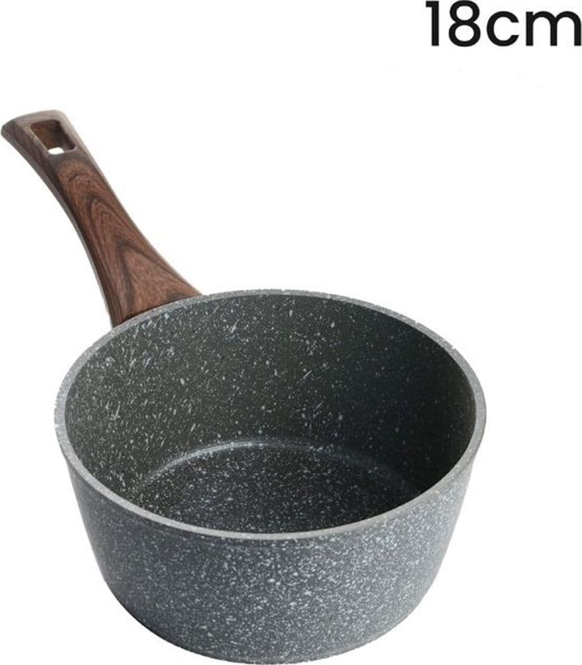 CASSERUOLA CON MANICO LEGNO PENTOLA ANTIADERENTE ANTIGRAFFIO PER INDUZIONE DA Ø16 A 20CM in Casseruole Trade Shop italia - Napoli, commercioVirtuoso.it