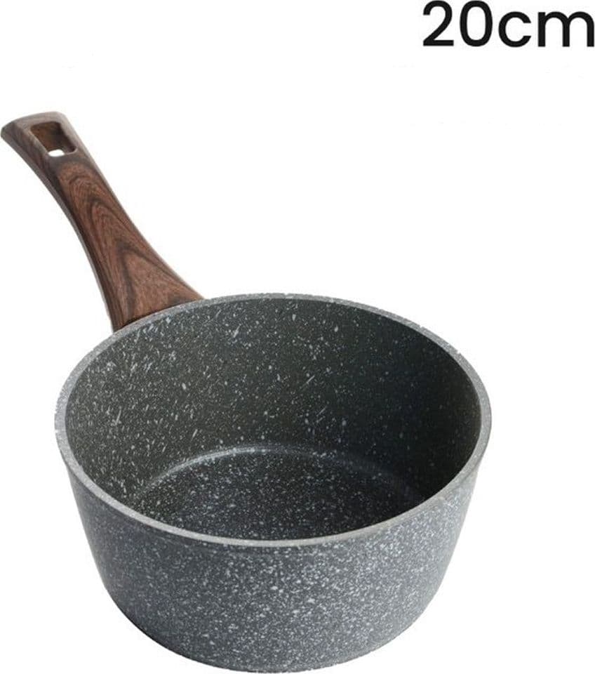 CASSERUOLA CON MANICO LEGNO PENTOLA ANTIADERENTE ANTIGRAFFIO PER INDUZIONE DA Ø16 A 20CM in Casseruole Trade Shop italia - Napoli, commercioVirtuoso.it