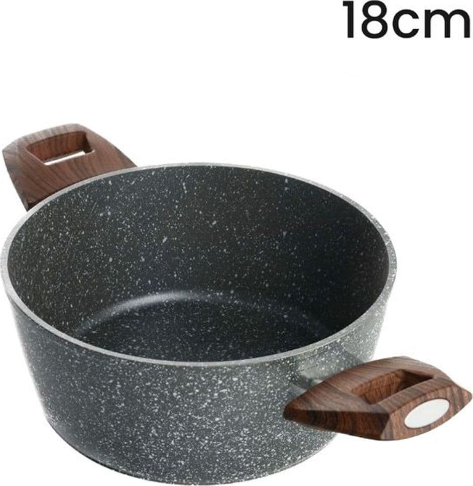 CASSERUOLA CON 2 MANICI LEGNO PENTOLA ANTIADERENTE ANTIGRAFFIO PER INDUZIONE DA Ø16 A 24CM in Casseruole Trade Shop italia - Napoli, commercioVirtuoso.it