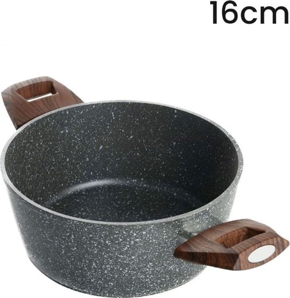 CASSERUOLA CON 2 MANICI LEGNO PENTOLA ANTIADERENTE ANTIGRAFFIO PER INDUZIONE DA Ø16 A 24CM in Casseruole Trade Shop italia - Napoli, commercioVirtuoso.it