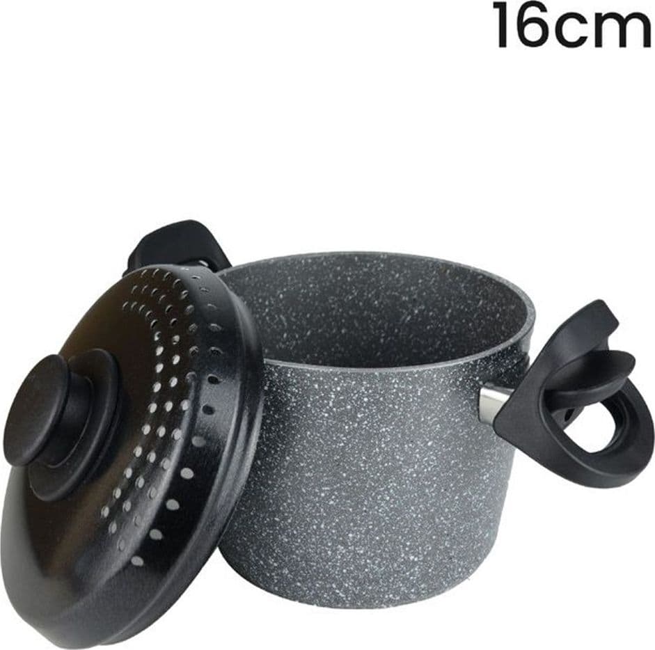 PENTOLA CUOCIPASTA ANTIADERENTE CON COPERCHIO FORATO PER PIANO A INDUZIONE DA Ø16-20CM in Pentole per pasta Trade Shop italia - Napoli, commercioVirtuoso.it