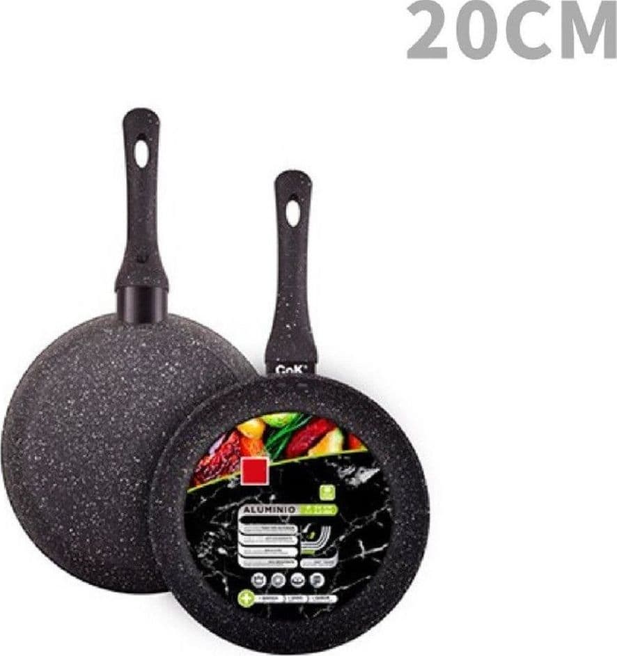 PADELLA IN ALLUMINIO CON RIVESTIMENTO ANTIADERENTE EFFETTO PIETRA NERO DA Ø20 A 32CM in Padelle universali Trade Shop italia - Napoli, commercioVirtuoso.it