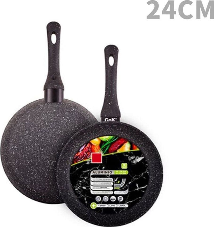PADELLA IN ALLUMINIO CON RIVESTIMENTO ANTIADERENTE EFFETTO PIETRA NERO DA Ø20 A 32CM in Padelle universali Trade Shop italia - Napoli, commercioVirtuoso.it