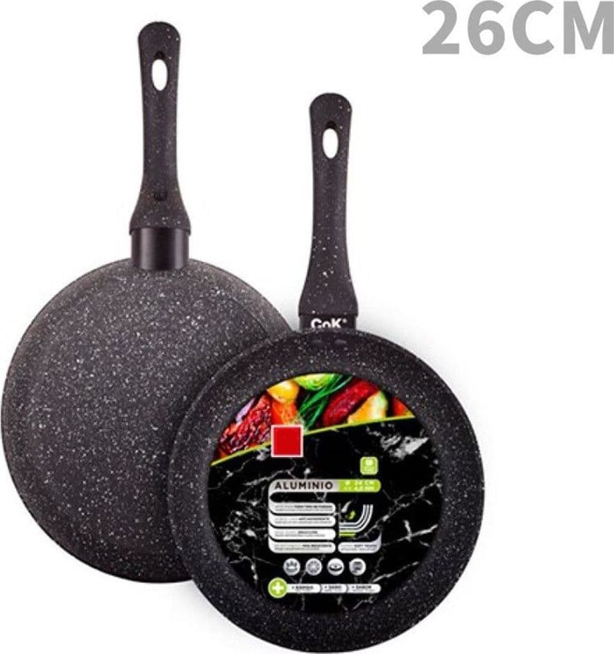 PADELLA IN ALLUMINIO CON RIVESTIMENTO ANTIADERENTE EFFETTO PIETRA NERO DA Ø20 A 32CM in Padelle universali Trade Shop italia - Napoli, commercioVirtuoso.it