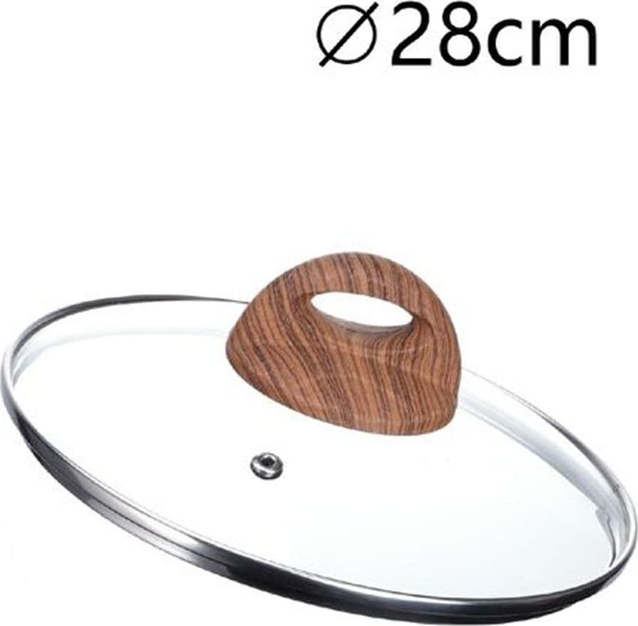 COPERCHIO IN VETRO TEMPERATO PER PENTOLA PADELLA RICAMBIO Ø16 A 32CM POMELLO EFFETTO LEGNO in Coperchi per pentole Trade Shop italia - Napoli, commercioVirtuoso.it