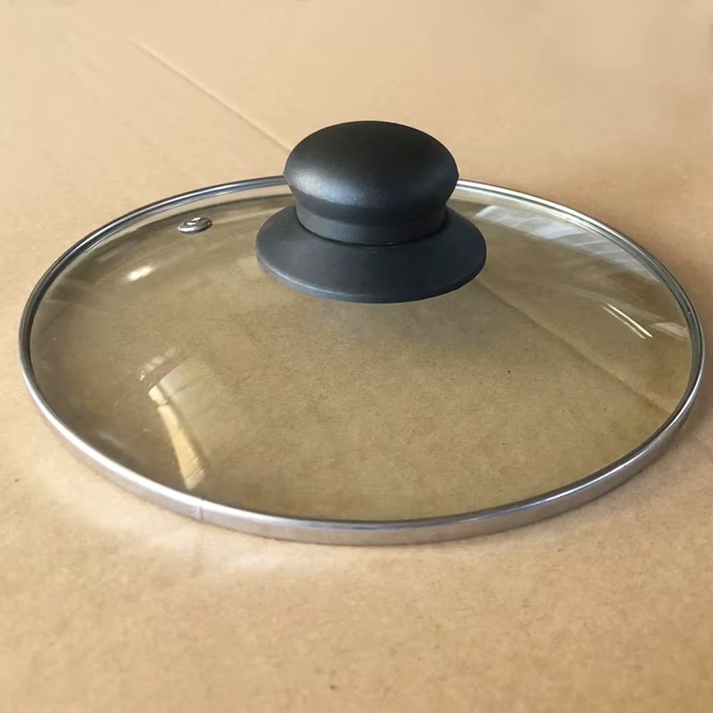 COPERCHIO IN VETRO RICAMBIO PER PENTOLA PADELLA Ø16-18-20-22-24-26-30-32CM POMELLO NERO in Coperchi per pentole Trade Shop italia - Napoli, commercioVirtuoso.it