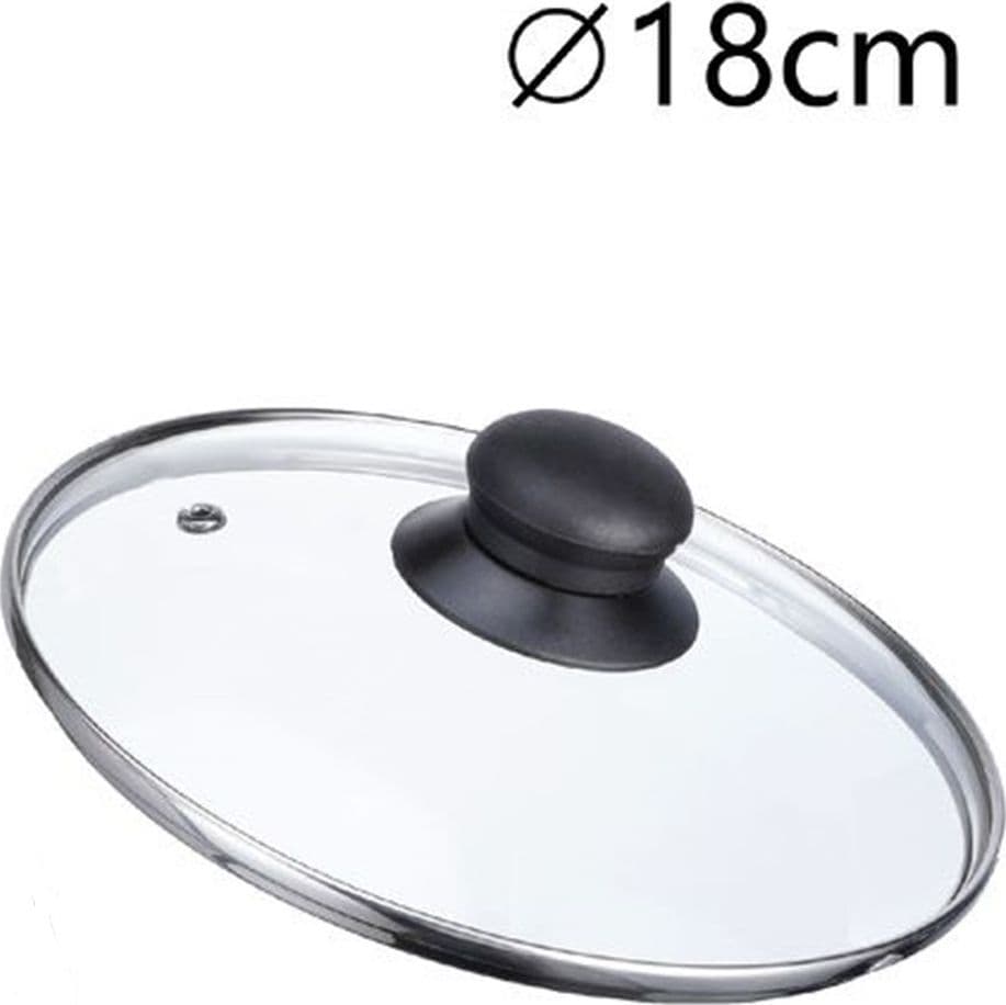 COPERCHIO IN VETRO RICAMBIO PER PENTOLA PADELLA Ø16-18-20-22-24-26-30-32CM POMELLO NERO in Coperchi per pentole Trade Shop italia - Napoli, commercioVirtuoso.it