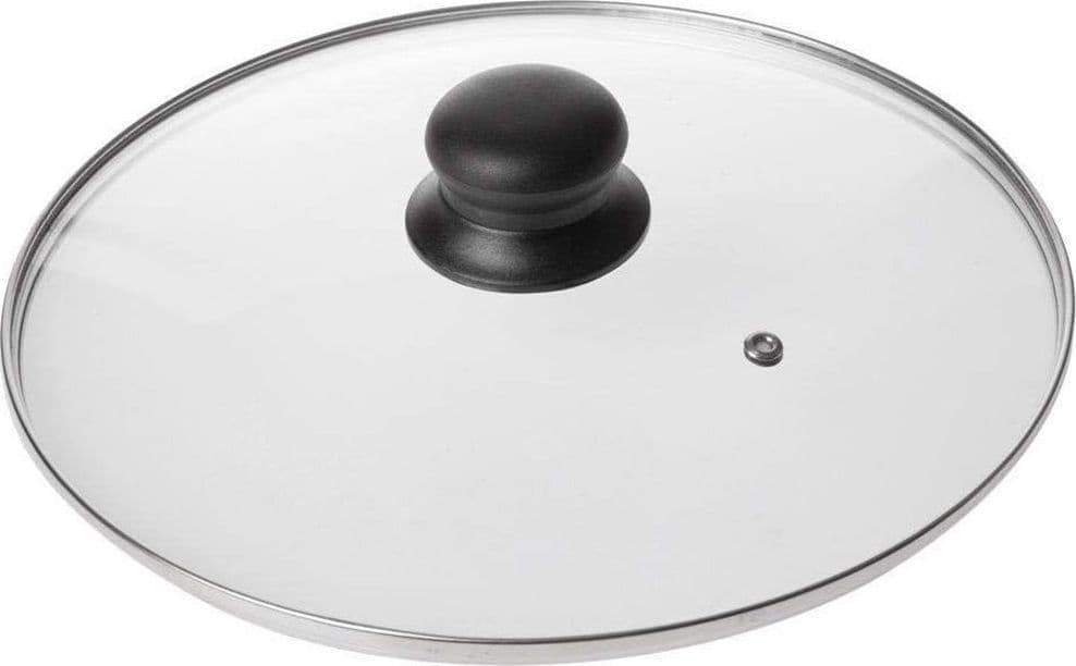 COPERCHIO IN VETRO RICAMBIO PER PENTOLA PADELLA Ø16-18-20-22-24-26-30-32CM POMELLO NERO in Coperchi per pentole Trade Shop italia - Napoli, commercioVirtuoso.it