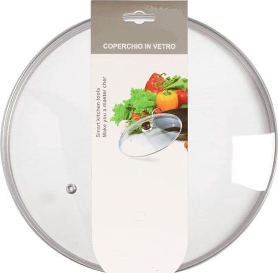 COPERCHIO IN VETRO ACCESSORIO PER PADELLA PENTOLE UNIVERSALE CON FORO VAPORE Ø18-26-30CM in Coperchi per pentole Trade Shop italia - Napoli, commercioVirtuoso.it