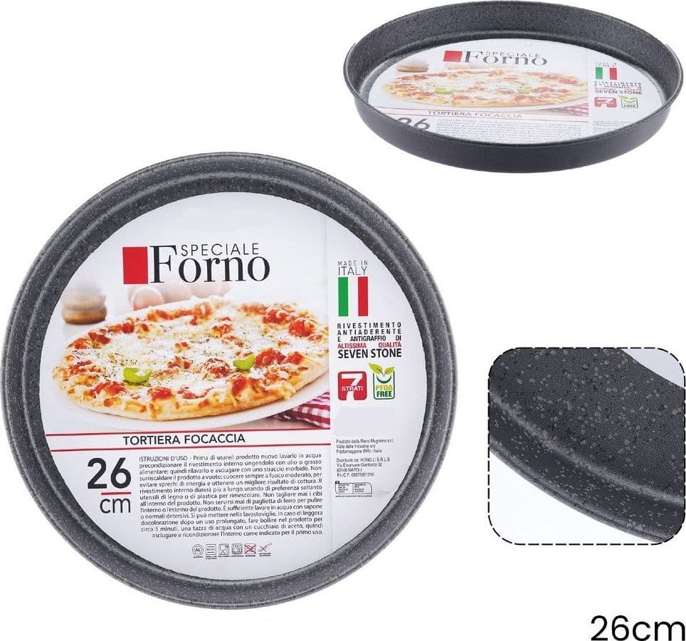 TEGLIA STAMPO TORTIERA FOCACCIA TONDA ANTIADERENTE ANTIGRAFFIO DA FORNO Ø22-26-28-30-32CM in Teglie tonde Trade Shop italia - Napoli, commercioVirtuoso.it