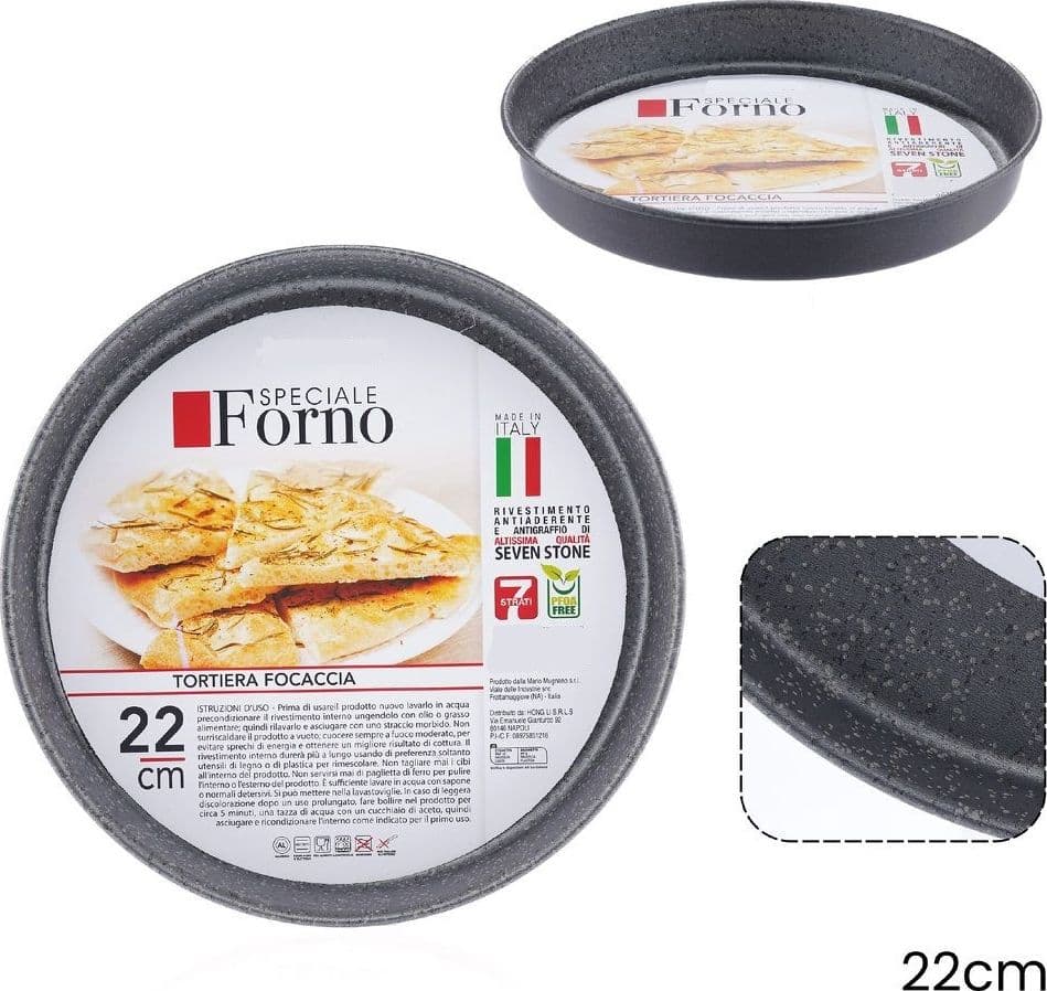TEGLIA STAMPO TORTIERA FOCACCIA TONDA ANTIADERENTE ANTIGRAFFIO DA FORNO Ø22-26-28-30-32CM in Teglie tonde Trade Shop italia - Napoli, commercioVirtuoso.it