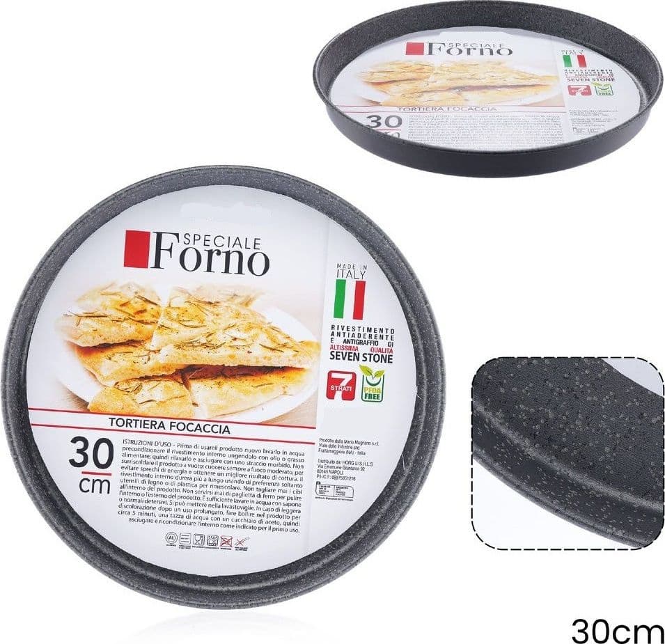 TEGLIA STAMPO TORTIERA FOCACCIA TONDA ANTIADERENTE ANTIGRAFFIO DA FORNO Ø22-26-28-30-32CM in Teglie tonde Trade Shop italia - Napoli, commercioVirtuoso.it