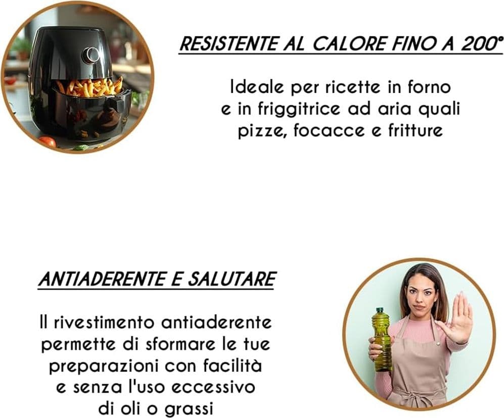 TEGLIA ROTONDA 20CM PER FRIGGITRICE AD ARIA FORNO ANTIADERENTE TORTIERA FOCACCIA 054095 in Accessori per friggitrici Trade Shop italia - Napoli, commercioVirtuoso.it