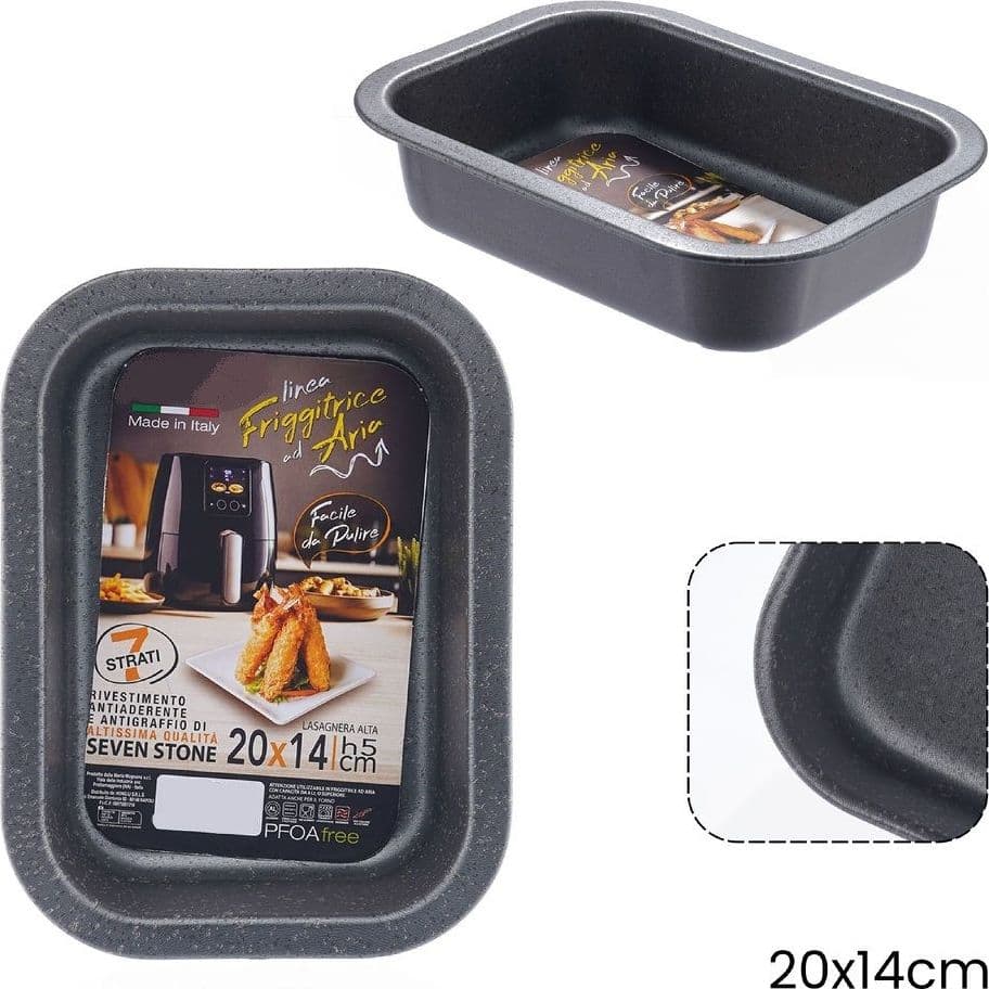 TEGLIA RETTANGOLARE LASAGNERA ALTA 20X14XH5CM PER FRIGGITRICE AD ARIA FORNO 054064 in Tortiere sagomate Trade Shop italia - Napoli, commercioVirtuoso.it