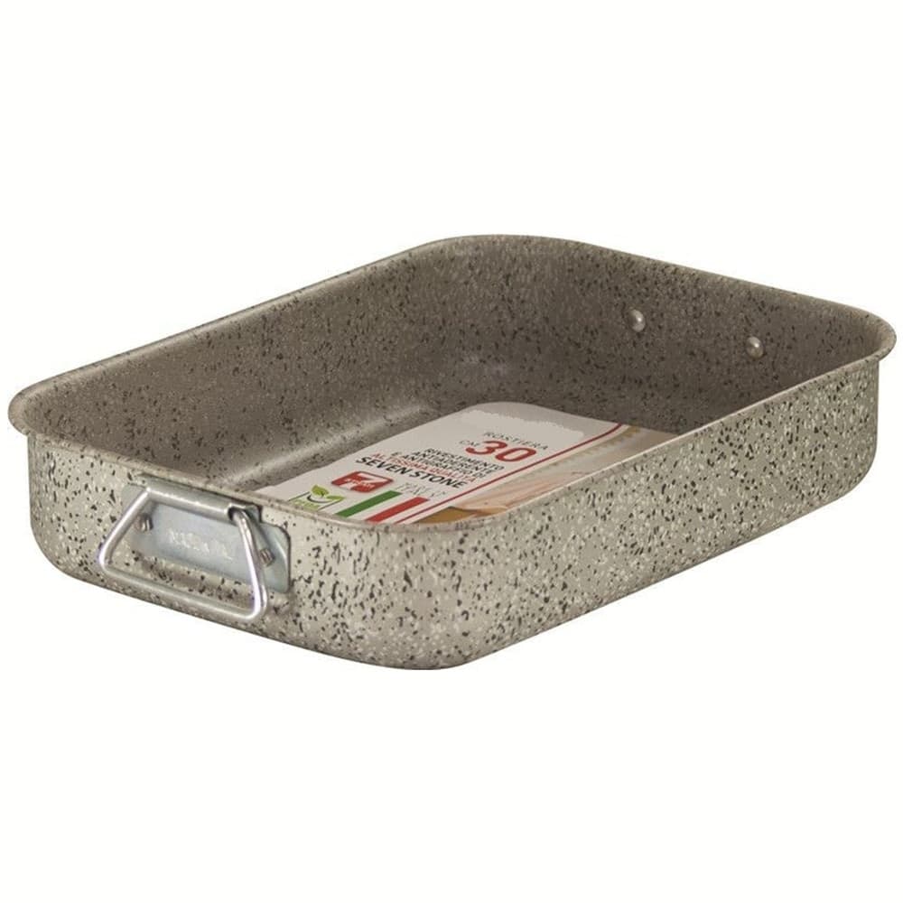 ROSTIERA TEGLIA LASAGNERA ANTIADERENTE ANTIGRAFFIO NO PFOA 25-30-35 CM CON MANIGLIE - 3