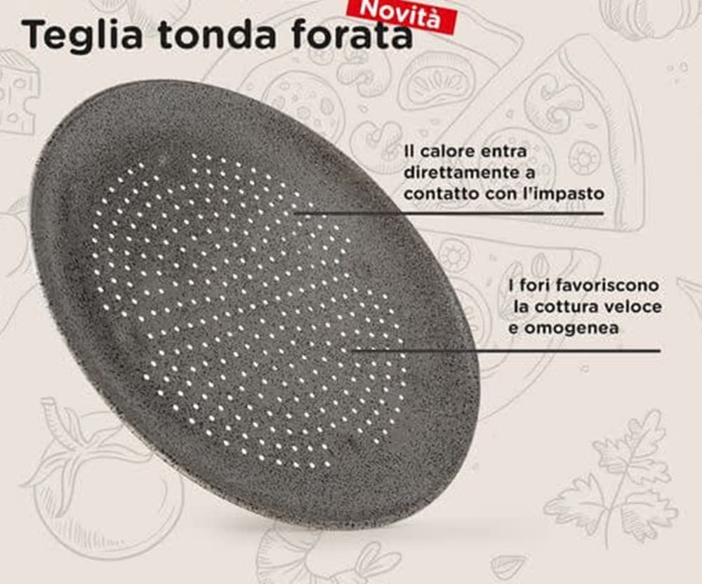 TEGLIA PIZZA FORATA RUOTO IN ALLUMINIO CON RIVESTIMENTO ANTIADERENTE IN VARIE FORME in Teglie per pizza Trade Shop italia - Napoli, commercioVirtuoso.it
