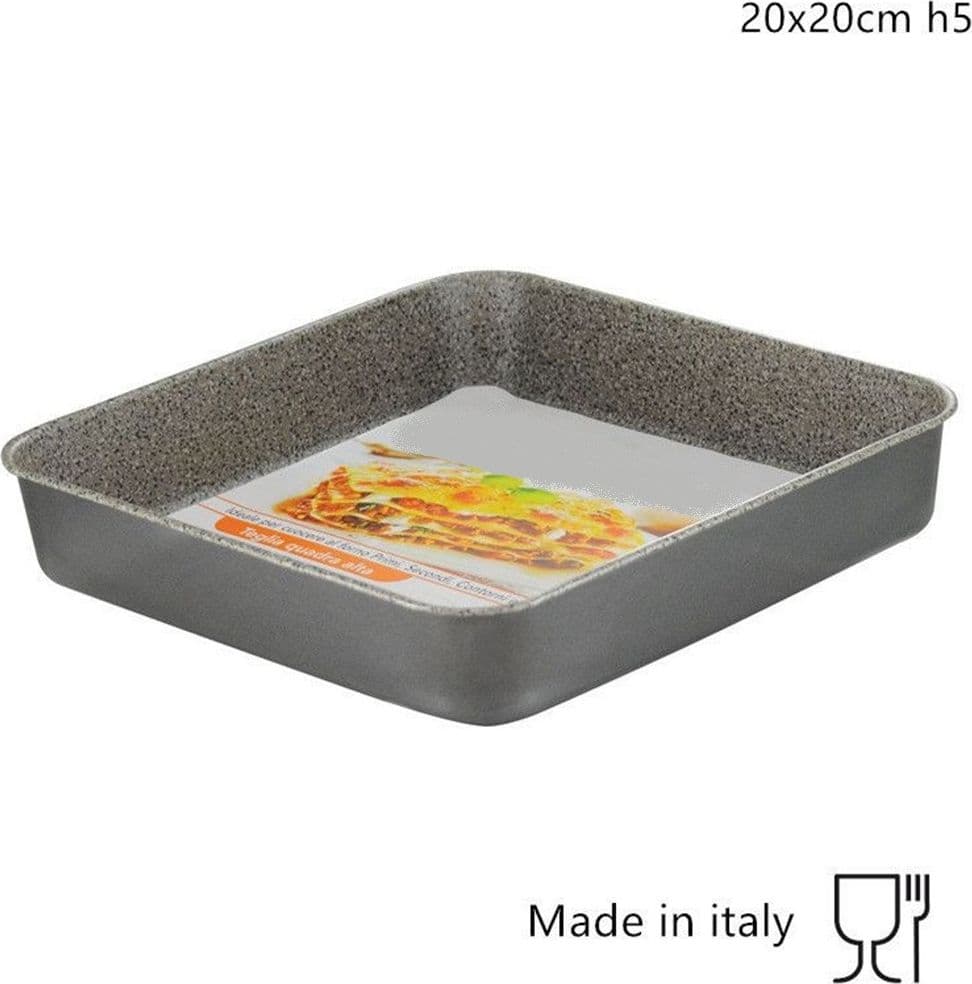 TEGLIA QUADRA ALTA H5CM CON RIVESTIMENTO ANTIADERENTE ANTIGRAFFIO DA FORNO 3 MISURE in Lasagnere Trade Shop italia - Napoli, commercioVirtuoso.it