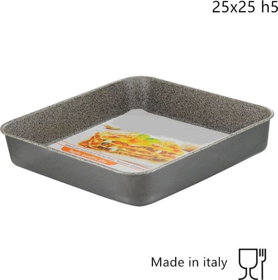 TEGLIA QUADRA ALTA H5CM CON RIVESTIMENTO ANTIADERENTE ANTIGRAFFIO DA FORNO 3 MISURE in Lasagnere Trade Shop italia - Napoli, commercioVirtuoso.it