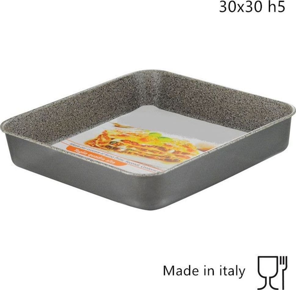 TEGLIA QUADRA ALTA H5CM CON RIVESTIMENTO ANTIADERENTE ANTIGRAFFIO DA FORNO 3 MISURE - 5