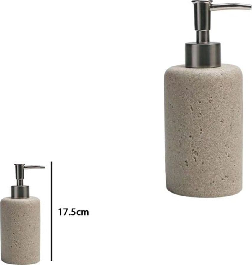 DISPENSER PORTA SAPONE LIQUIDO PIETRA CEMENTO NATURALE ACCESSORIO ARREDO DA BAGNO 87823 in Dosatori per sapone liquido Trade Shop italia - Napoli, commercioVirtuoso.it