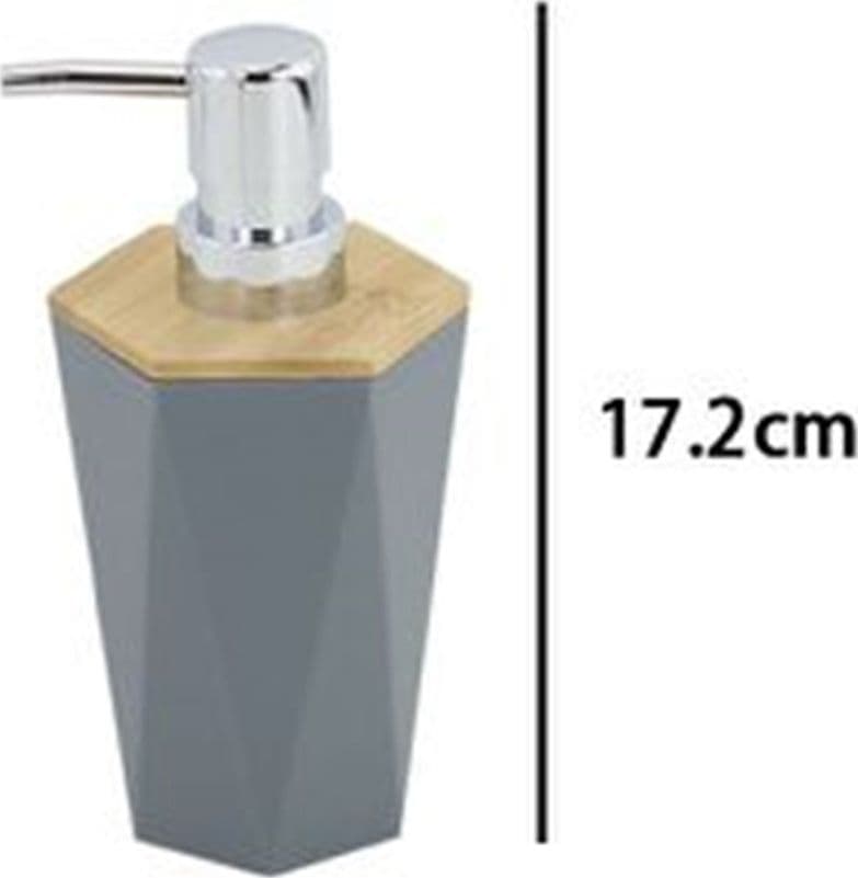 DISPENSER SAPONE LIQUIDO A CILINDRO ESAGONALE GEOMETRICO GRIGIO LEGNO DA BAGNO 10846 in Dosatori per sapone liquido Trade Shop italia - Napoli, commercioVirtuoso.it
