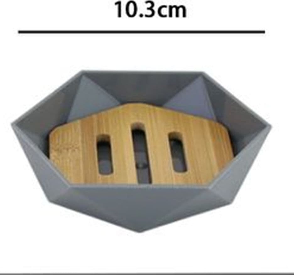 PIATTINO PORTA SAPONE SAPONETTA FORMA ESAGONALE GEOMETRICO GRIGIO LEGNO DA BAGNO 10848 in Portasapone Trade Shop italia - Napoli, commercioVirtuoso.it