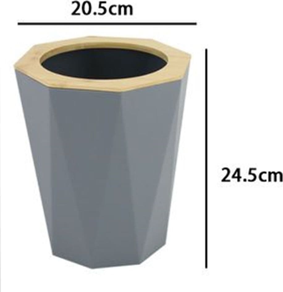 PATTUMIERA CESTINO SPAZZATURA A CILINDRO ESAGONALE GEOMETRICO GRIGIO LEGNO DA BAGNO 10850 in Pattumiere da bagno Trade Shop italia - Napoli, commercioVirtuoso.it