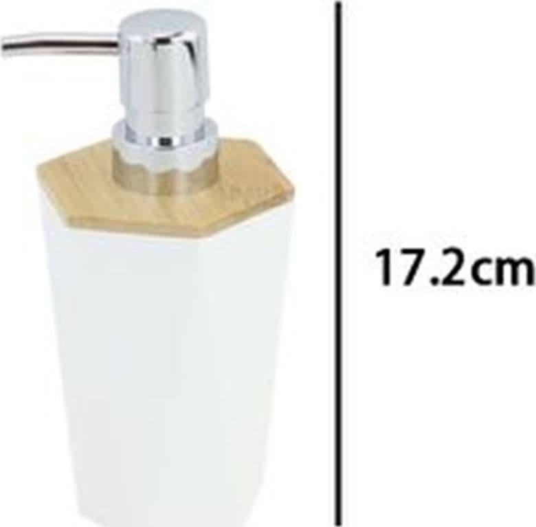 DISPENSER SAPONE LIQUIDO A CILINDRO ESAGONALE GEOMETRICO BIANCO LEGNO DA BAGNO 10836 in Dosatori per sapone liquido Trade Shop italia - Napoli, commercioVirtuoso.it