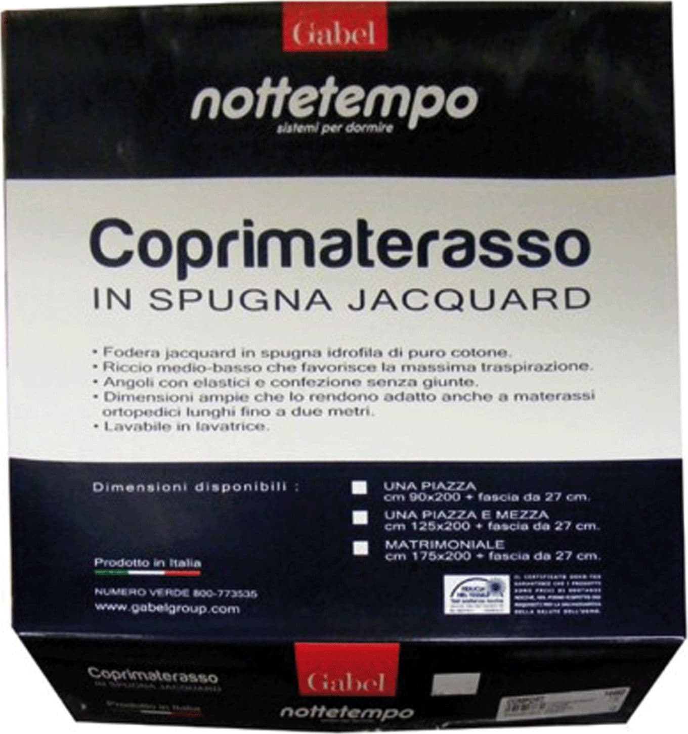 Coprimaterasso Una Piazza e Mezza con angoli in Spugna Jacquard GABEL in Coprimaterassi e protezioni Collezione Casa - Trebisacce, commercioVirtuoso.it