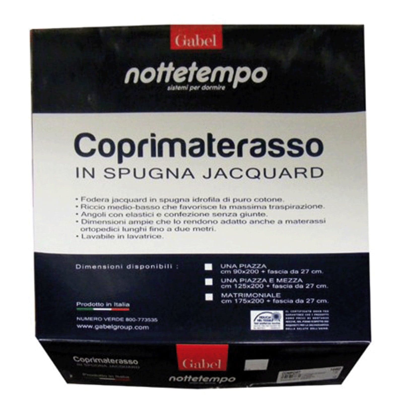 Coprimaterasso Una Piazza e Mezza con angoli in Spugna Jacquard GABEL in Coprimaterassi e protezioni Collezione Casa - Trebisacce, commercioVirtuoso.it