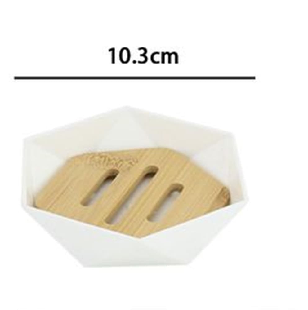 PIATTINO PORTA SAPONE SAPONETTA FORMA ESAGONALE GEOMETRICO BIANCO LEGNO DA BAGNO 10838 in Portasapone Trade Shop italia - Napoli, commercioVirtuoso.it