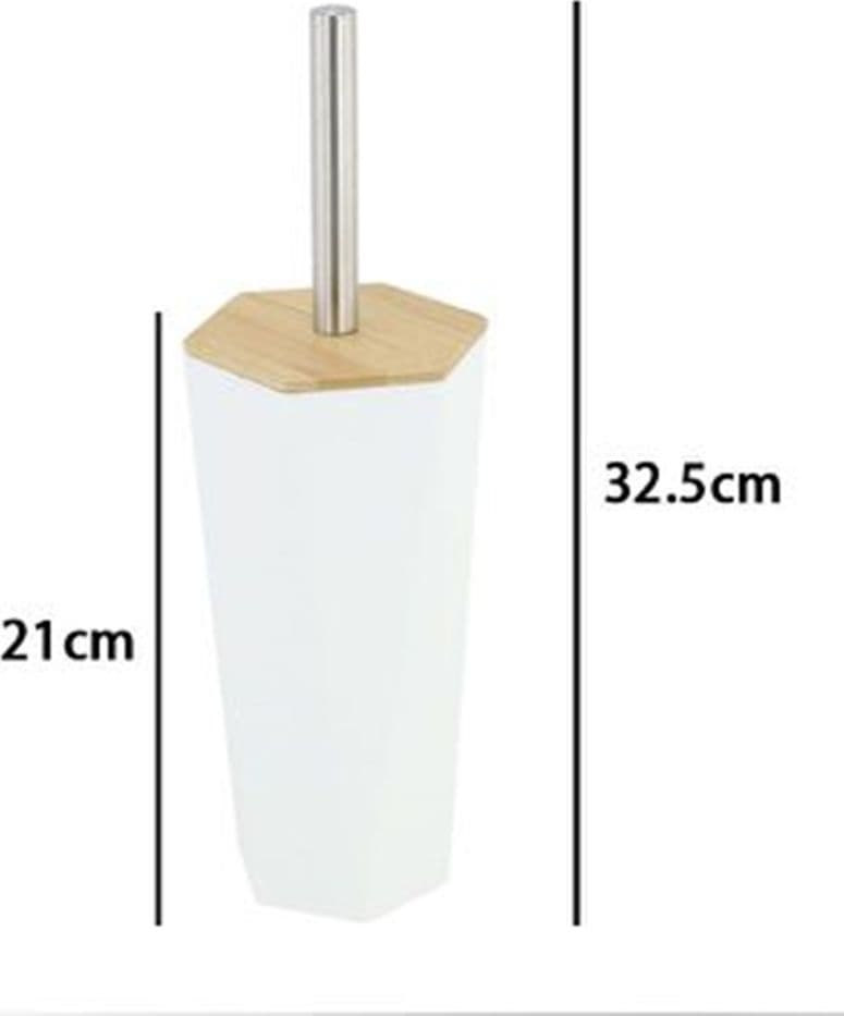 PORTA SCOPINO ESAGONALE GEOMETRICO BIANCO LEGNO CON SCOPETTINO SPAZZOLONE WC BAGNO 10839 in Scopini e porta scopini Trade Shop italia - Napoli, commercioVirtuoso.it