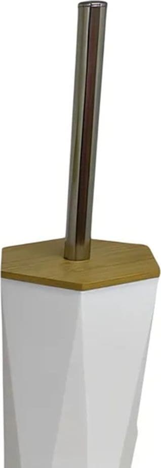 PORTA SCOPINO ESAGONALE GEOMETRICO BIANCO LEGNO CON SCOPETTINO SPAZZOLONE WC BAGNO 10839 in Scopini e porta scopini Trade Shop italia - Napoli, commercioVirtuoso.it