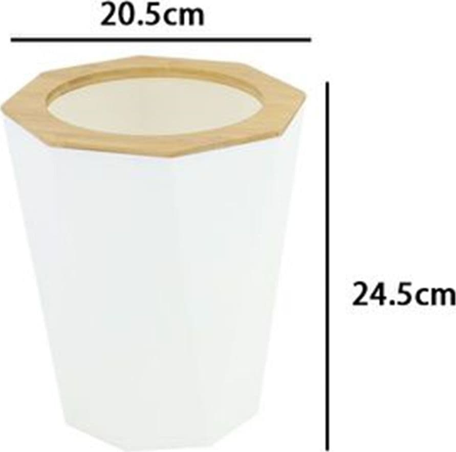 PATTUMIERA CESTINO SPAZZATURA A CILINDRO ESAGONALE GEOMETRICO BIANCO LEGNO DA BAGNO 10840 in Pattumiere da bagno Trade Shop italia - Napoli, commercioVirtuoso.it