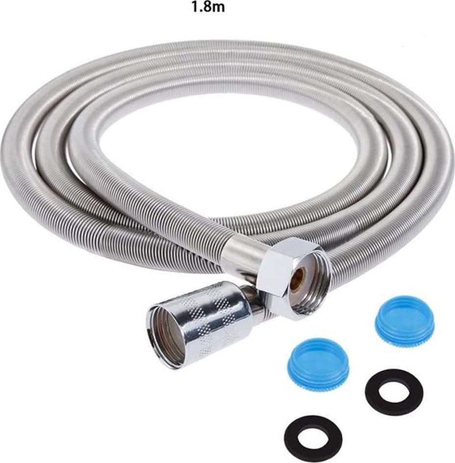 TUBO FLESSIBILE DOCCIA SOFFIONE DOCCINO VASCA BAGNO 1.8MT ANTIPIEGA ACCIAIO CROMATO 69228 in Flessibili doccia Trade Shop italia - Napoli, commercioVirtuoso.it