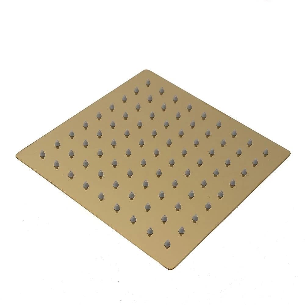 SOFFIONE DOCCIA ULTRA SLIM QUADRATO 25X25CM ORO SATINATO ATTACCO UNIVERSALE ½ BAGNO 87882 in Docce fisse Trade Shop italia - Napoli, commercioVirtuoso.it