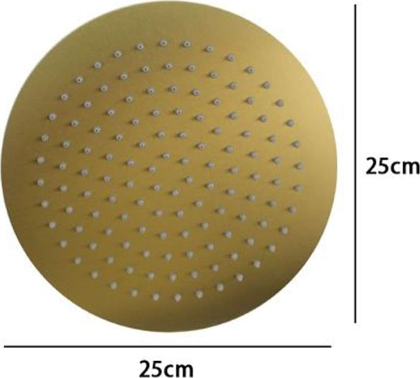 SOFFIONE DOCCIA ULTRA SLIM ROTONDO Ø25CM ORO SATINATO ATTACCO UNIVERSALE ½ BAGNO 87884 in Docce fisse Trade Shop italia - Napoli, commercioVirtuoso.it