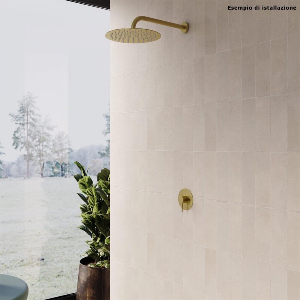 SOFFIONE DOCCIA ULTRA SLIM ROTONDO Ø25CM ORO SATINATO ATTACCO UNIVERSALE ½ BAGNO 87884 in Docce fisse Trade Shop italia - Napoli, commercioVirtuoso.it