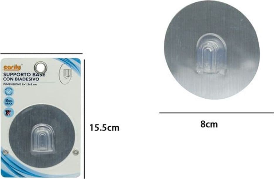SUPPORTO BASE CON BIADESIVO ROTONDO RICAMBIO PER VENTOSA 8X1.5X8CM BAGNO CUCINA 79831 in Ganci portasciugamani Trade Shop italia - Napoli, commercioVirtuoso.it