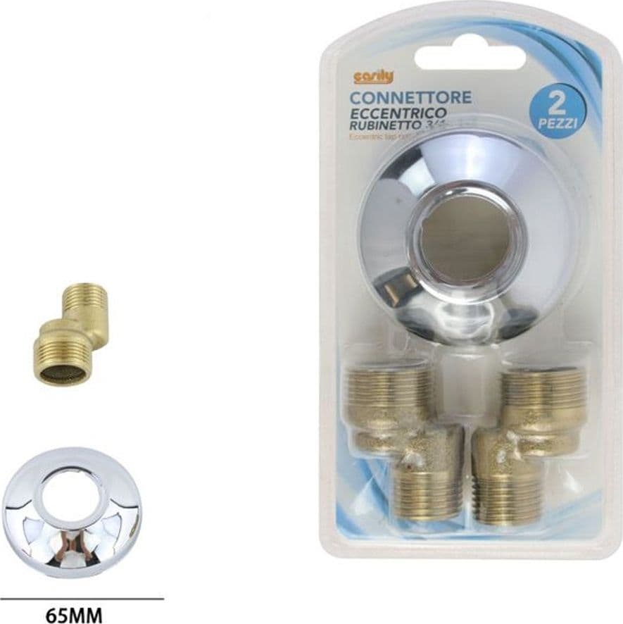 KIT 2PZ CONNETTORE ECCENTRICO PER RUBINETTO 3/4 RACCORDO ROSETTA 65MM ACCESSORIO 52363 in Aeratori Trade Shop italia - Napoli, commercioVirtuoso.it