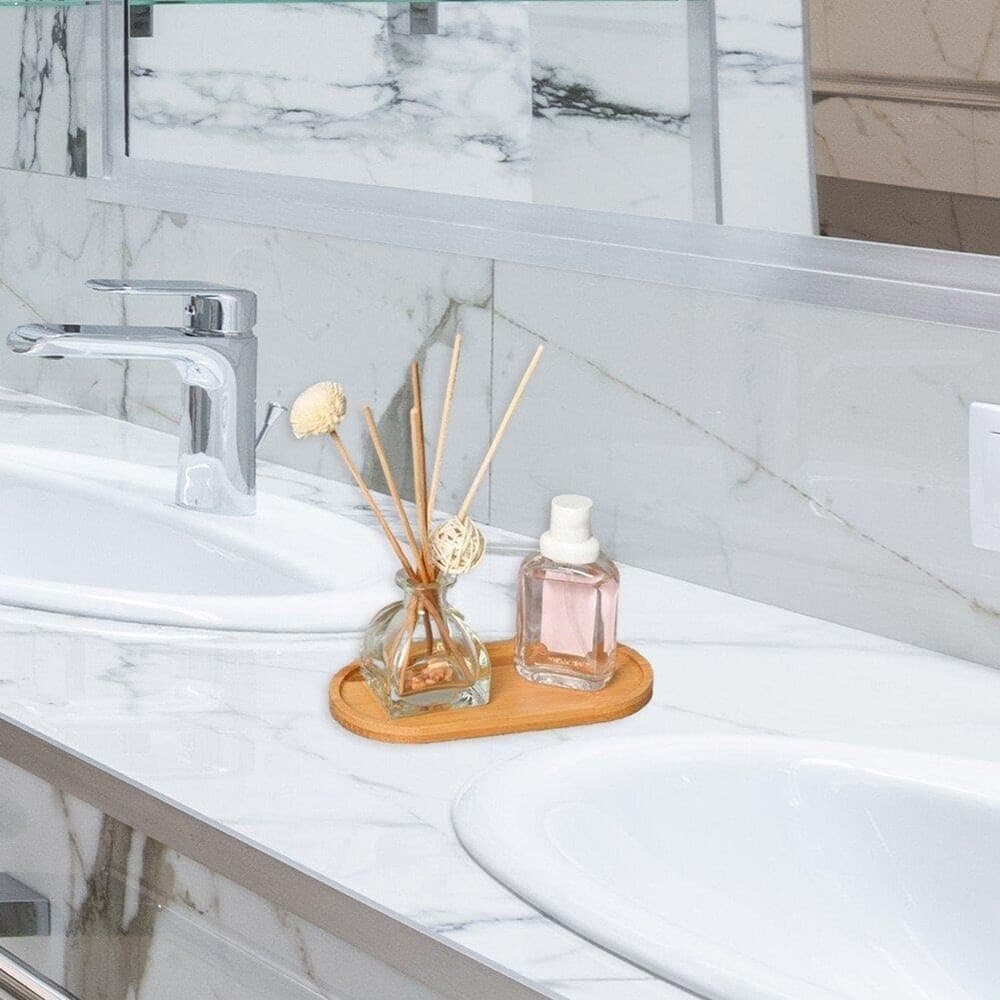VASSOIO MULTIUSO IN BAMBÙ DECORATIVO ORGANIZER OVALE PER BAGNO CUCINA 26.5X9CM 10852 in Vassoi da toletta Trade Shop italia - Napoli, commercioVirtuoso.it
