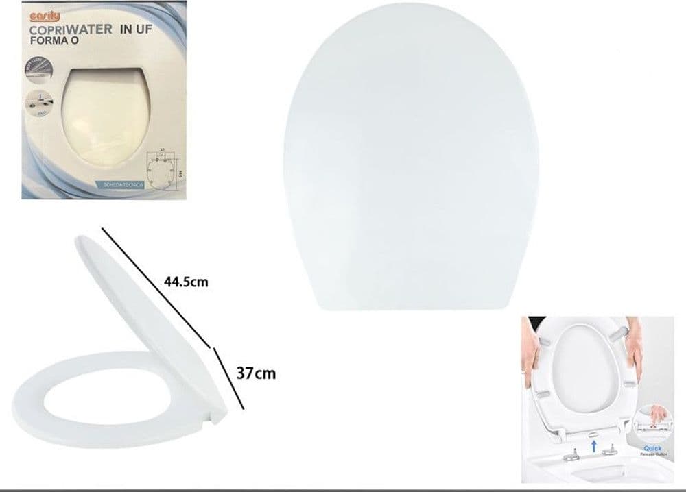 COPRIWATER UF UNIVERSALE SEDILE WC WATER BAGNO FORMA O CHIUSURA AMMORTIZZATA BIANCO 87644 in Sedili WC Trade Shop italia - Napoli, commercioVirtuoso.it