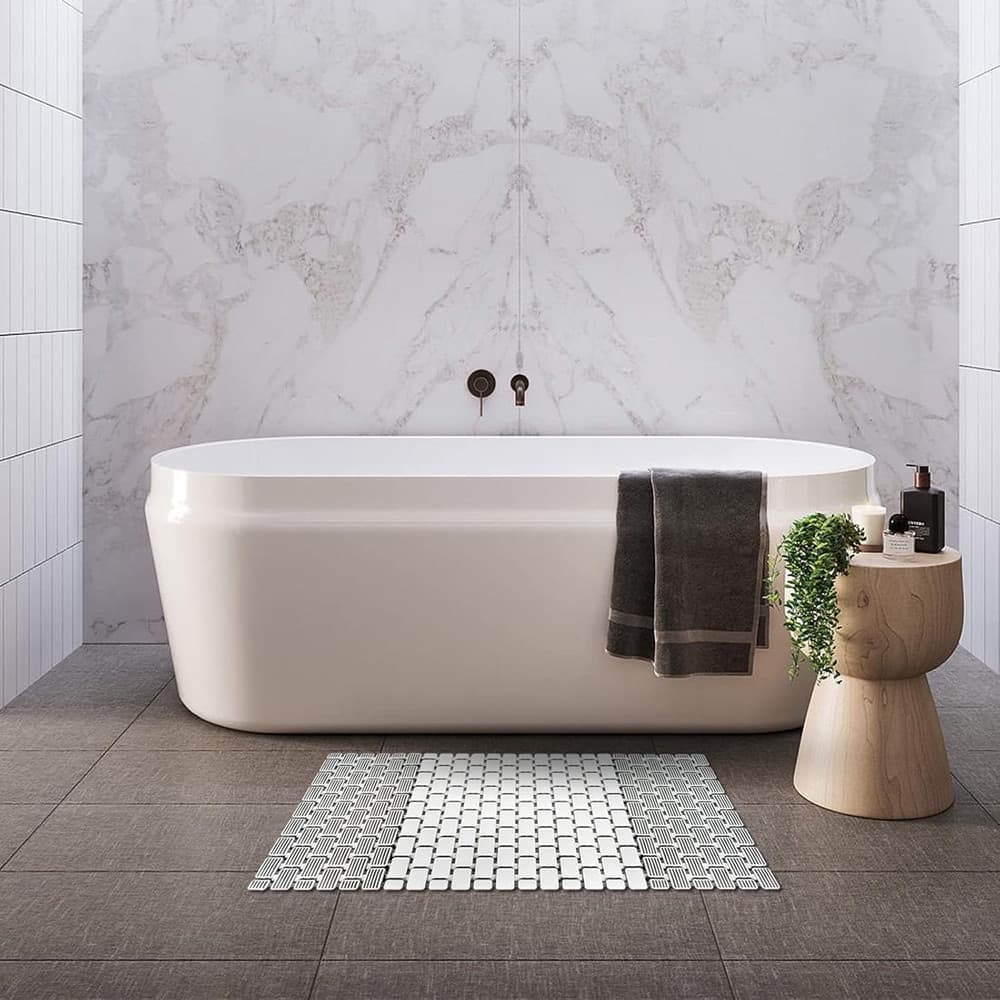 TAPPETO ANTISCIVOLO DA VASCA BAGNO DOCCIA 39,5X73,5CM EFFETTO MATTONCINI BICOLORE 10800 in Tappetini Trade Shop italia - Napoli, commercioVirtuoso.it