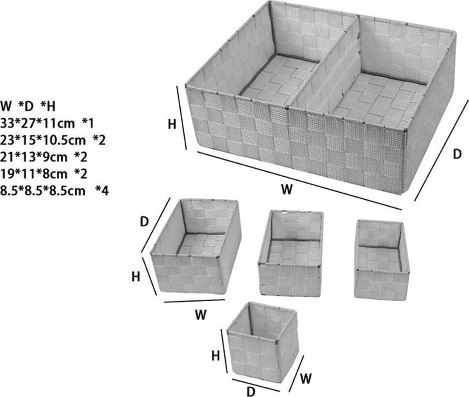 SCATOLE IN TESSUTO COMPONIBILI ORGANIZER PER BAGNO ARMADI SCAFFALI 79078 GRIGIO SCURO in Organizer per cassetti Trade Shop italia - Napoli, commercioVirtuoso.it