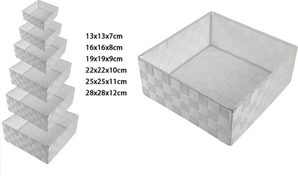 6 PZ SCATOLA IN TESSUTO CONTENITORI ORGANIZER BAGNO ARMADIO PORTA OGGETTI GRIGIO 79073 in Contenitori sottoletto Trade Shop italia - Napoli, commercioVirtuoso.it