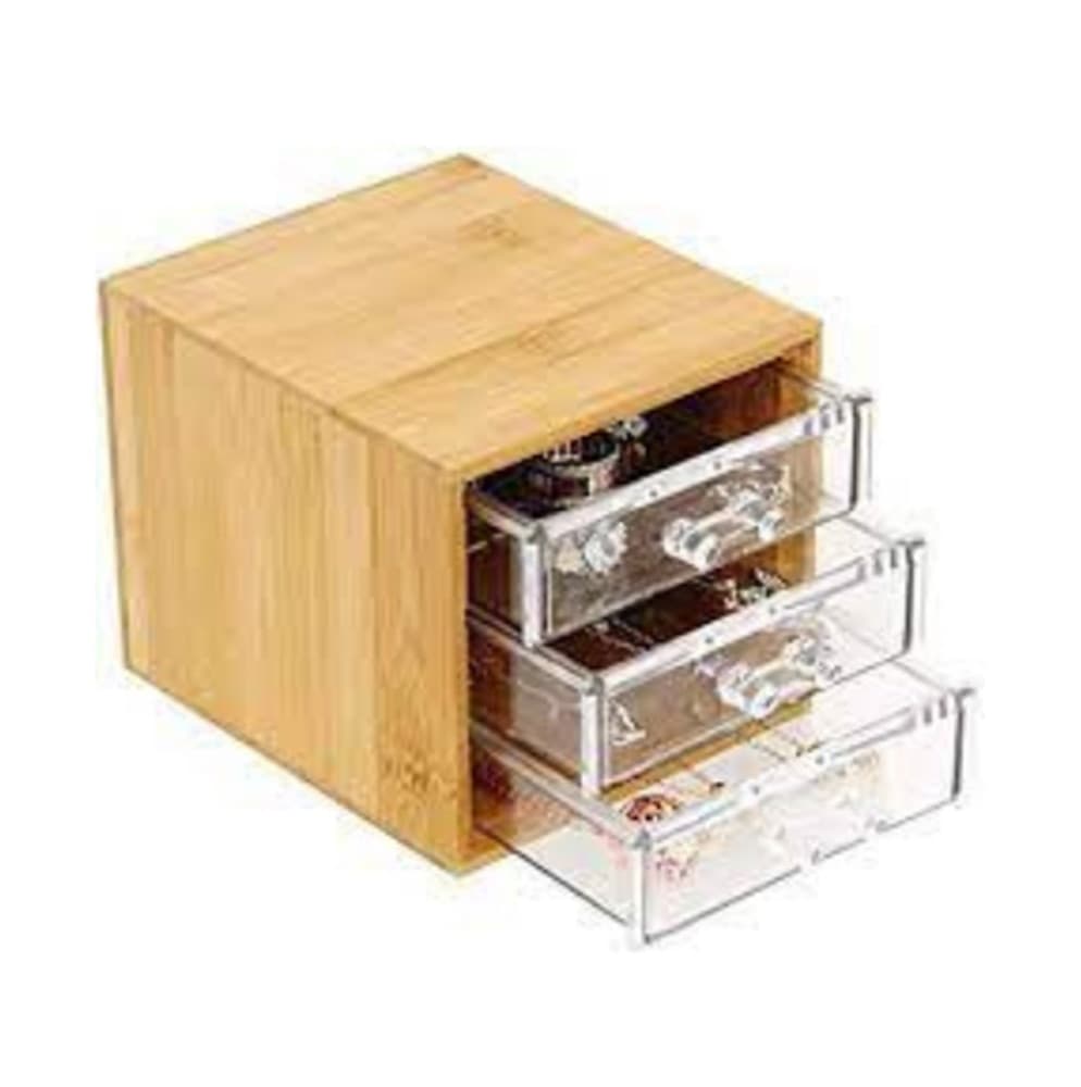 PORTA GIOIELLI COSMETICI CON 3 CASSETTI ORGANIZZATORE CASA IN LEGNO 12.3X15.3X11 CM 10830 in Cassettiere Trade Shop italia - Napoli, commercioVirtuoso.it