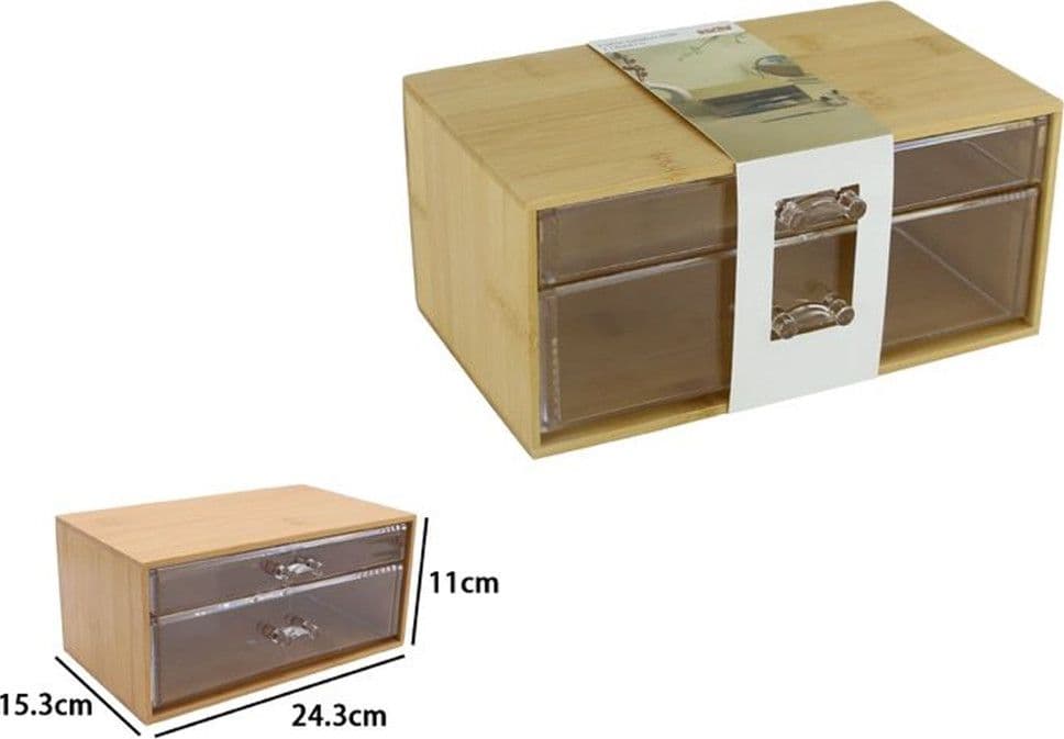 PORTA GIOIELLI COSMETICI CON 2 CASSETTI FORME DIVERSE ORGANIZER LEGNO 24.3X15.3X11CM 10831 in Contenitori per cosmetici Trade Shop italia - Napoli, commercioVirtuoso.it
